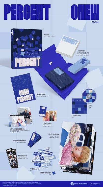 Onew (SHINee) - 2nd Album [Percent] Photobook Version (2 Versions).