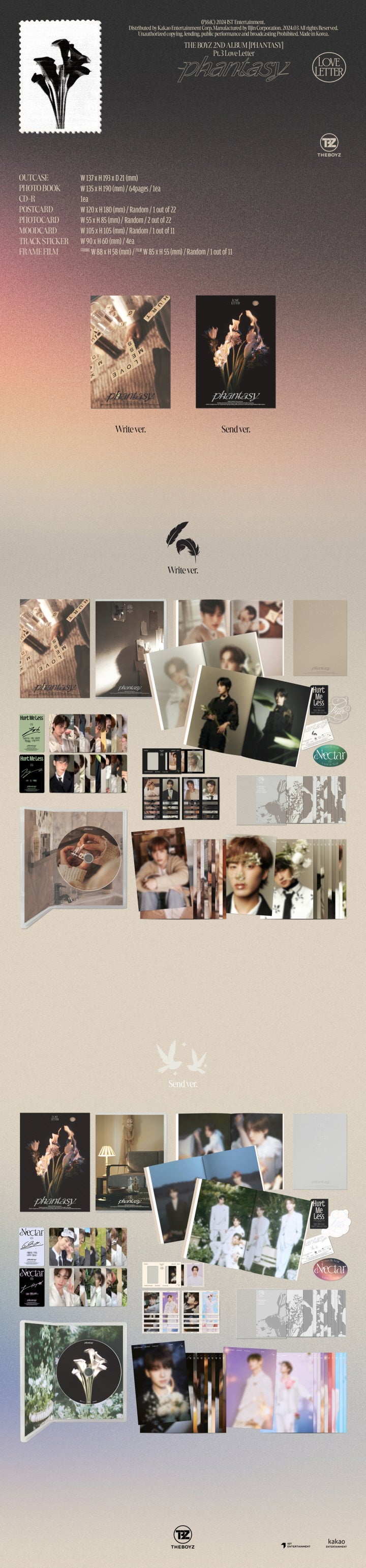 The Boyz 2nd Album Phantasy PT.3 Love Letter (2 Versions).