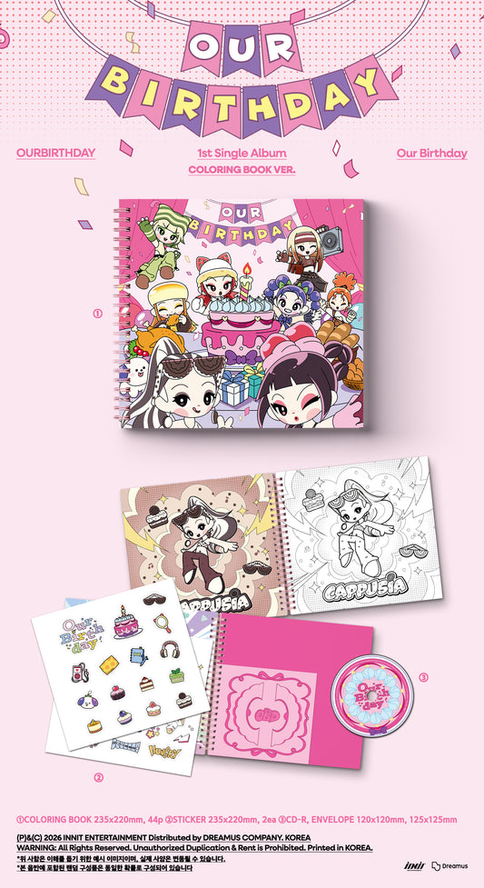 OURBIRTHDAY 아워벌스데이 - 1st Single Album [Our Birthday] COLORING BOOK Version