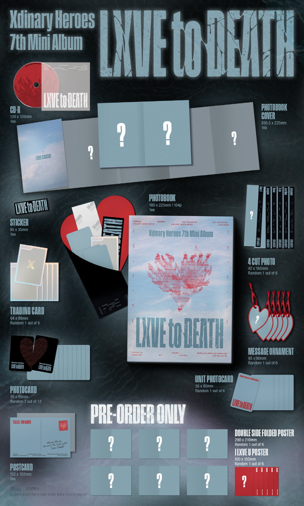 (PRE-ORDER 2025-10-24) Xdinary Heroes - 7th Mini Album [LXVE to DEATH] Photobook Version (2 Versions) Set