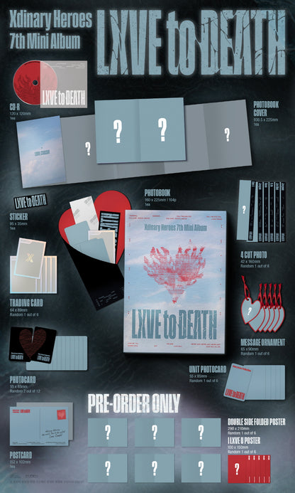 (PRE-ORDER 2025-10-24) Xdinary Heroes - 7th Mini Album [LXVE to DEATH] Photobook Version (2 Versions) Set