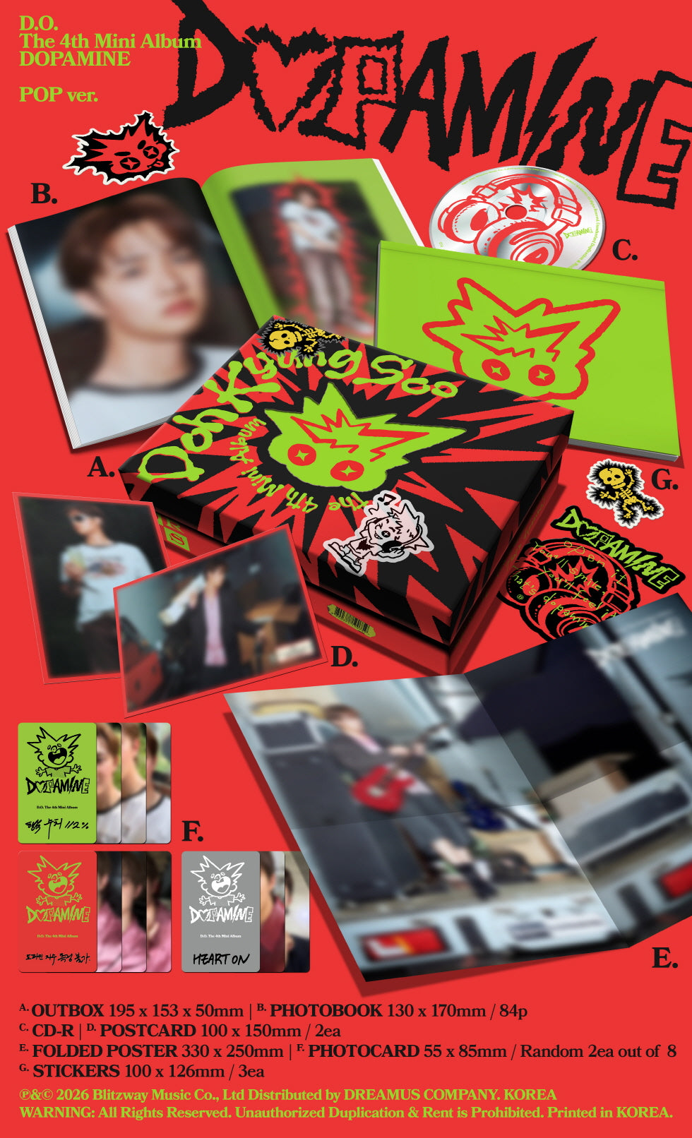 (PRE-ORDER 2026-09-08) D.O. Doh Kyung Soo (EXO) - 4th Mini Album [DOPAMINE] POP Version