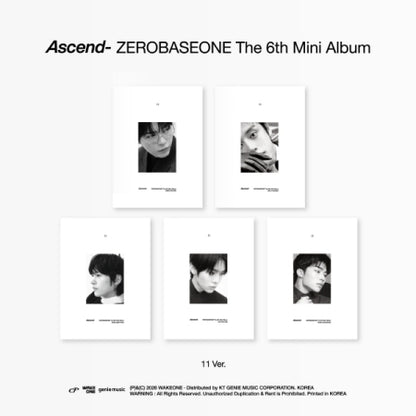ZEROBASEONE - 6th Mini Album [Ascend-] 11 Version (5 Versions)