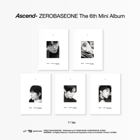 ZEROBASEONE - 6th Mini Album [Ascend-] 11 Version (5 Versions)
