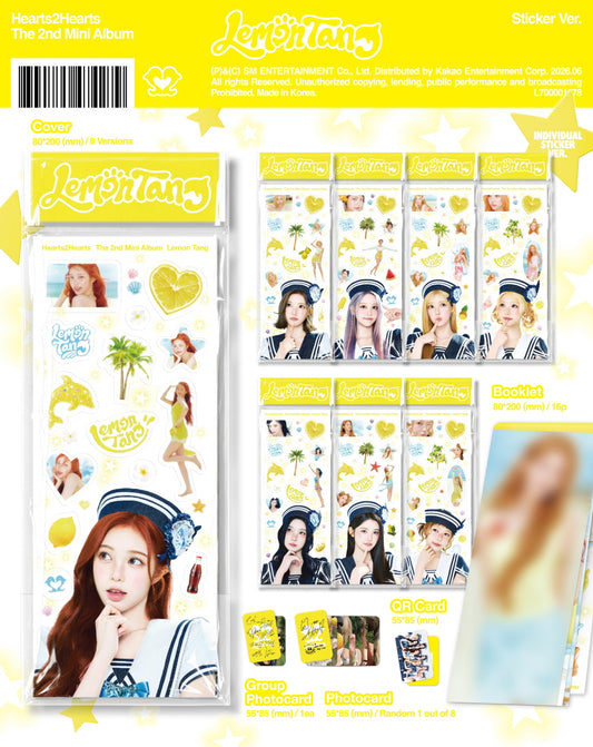 (PRE-ORDER 2026-06-23) Hearts2Hearts - 2nd Mini Album [Lemon Tang] Sticker Version (Smart Album Version)(8 Versions) Random 1ea
