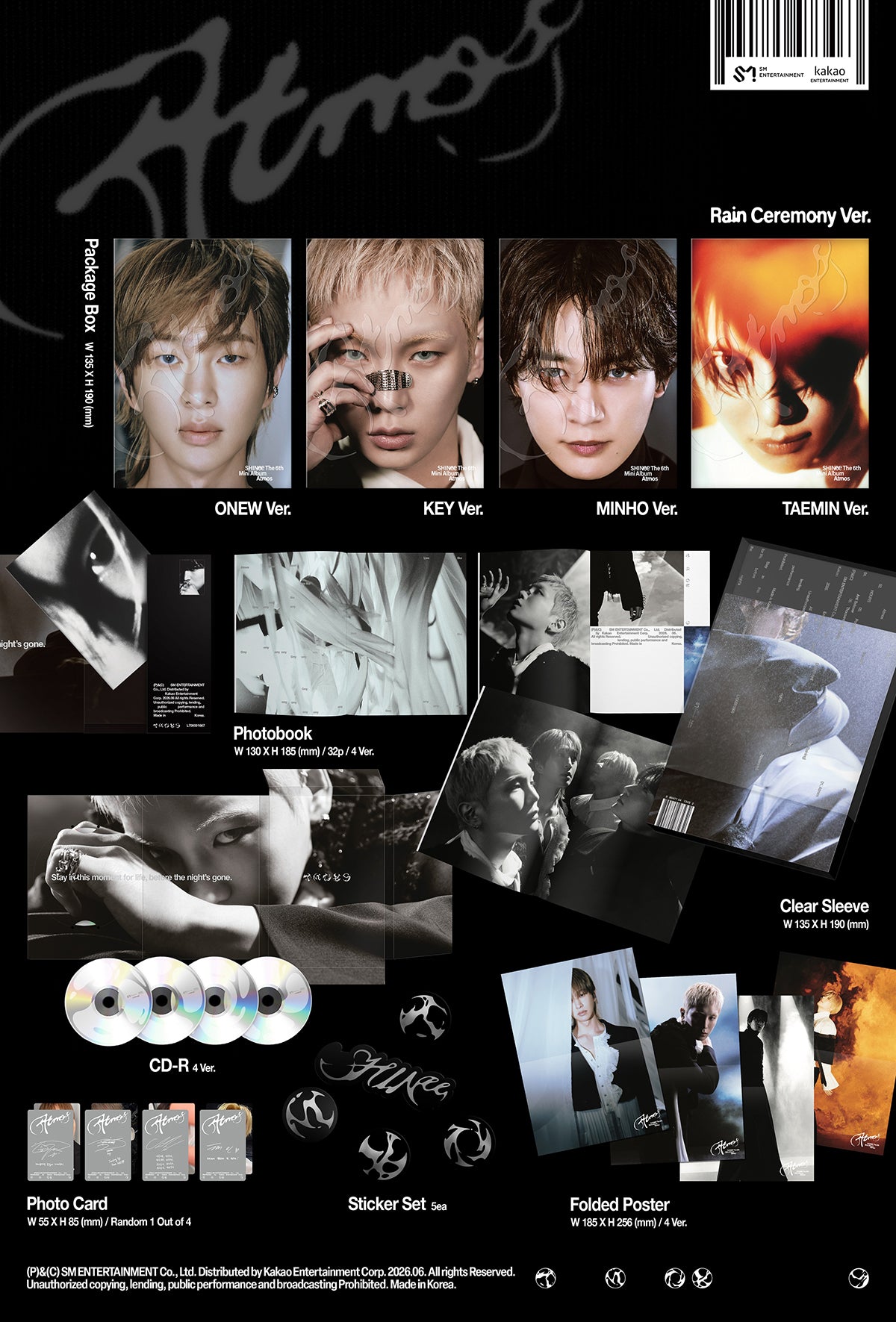 (PRE-ORDER 2026-06-02) SHINee - 6th Mini Album [ATMOS] RaIn Ceremony Version (4 Versions)