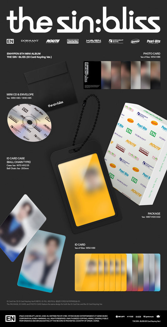 (PRE-ORDER 2026-08-21) ENHYPEN - 8th Mini Album [the sin : bliss] ID Card Keyring Version