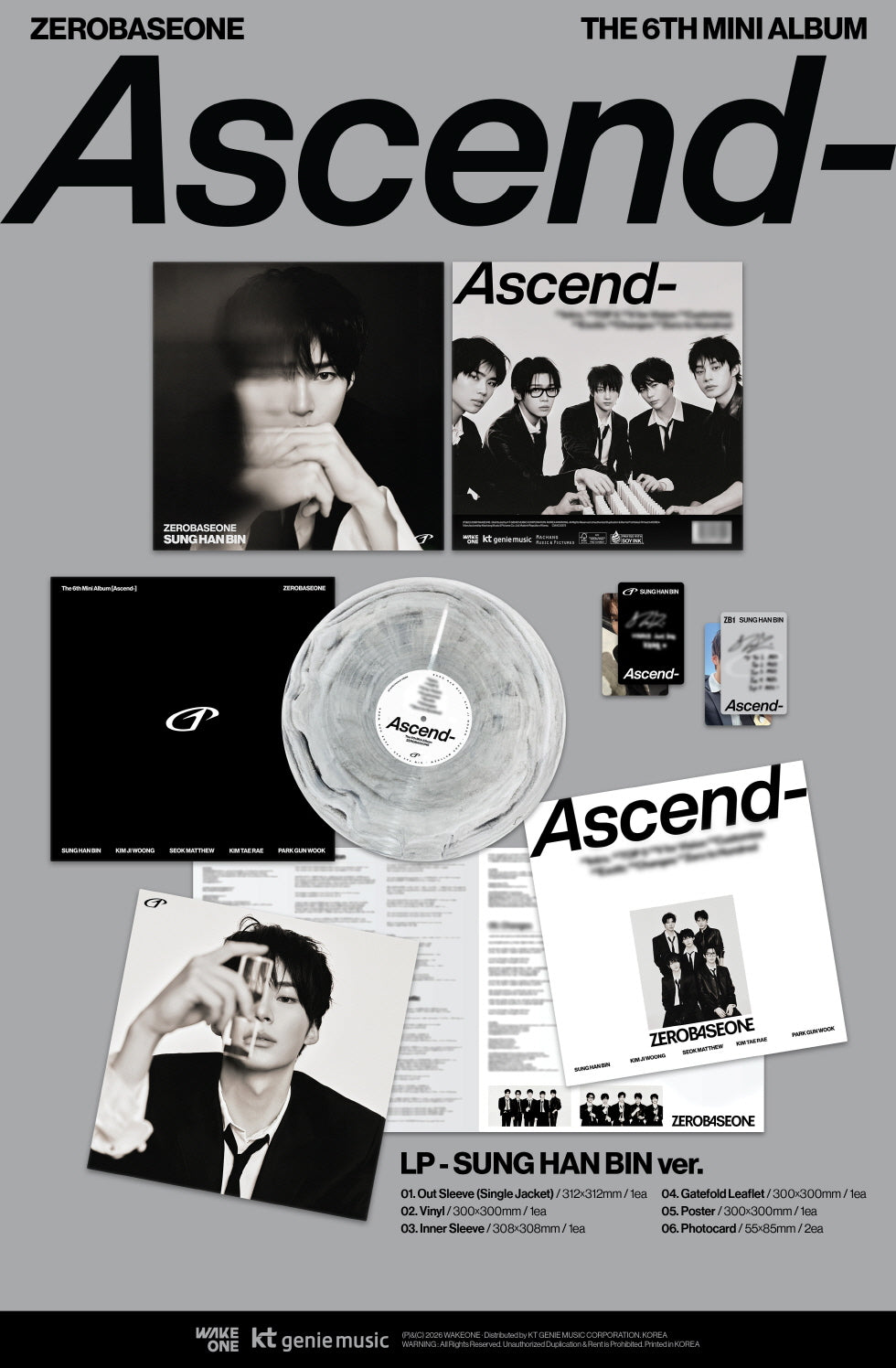 ZEROBASEONE - 6th Mini Album [Ascend-] LP Vinyl Version (5 Versions)(SPECIAL DEAL)