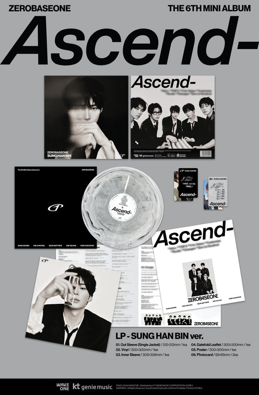 (PRE-ORDER 2026-05-19) ZEROBASEONE - 6th Mini Album [Ascend-] LP Vinyl Version (5 Versions) Random 1ea