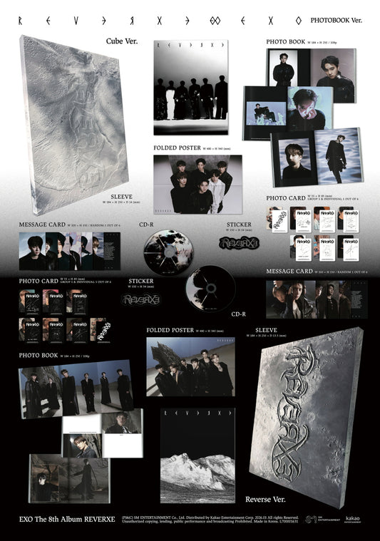 (PRE-ORDER 2026-01-20) EXO - 8th Full Album [REVERXE] Photobook Version (2 Versions) Random 1ea