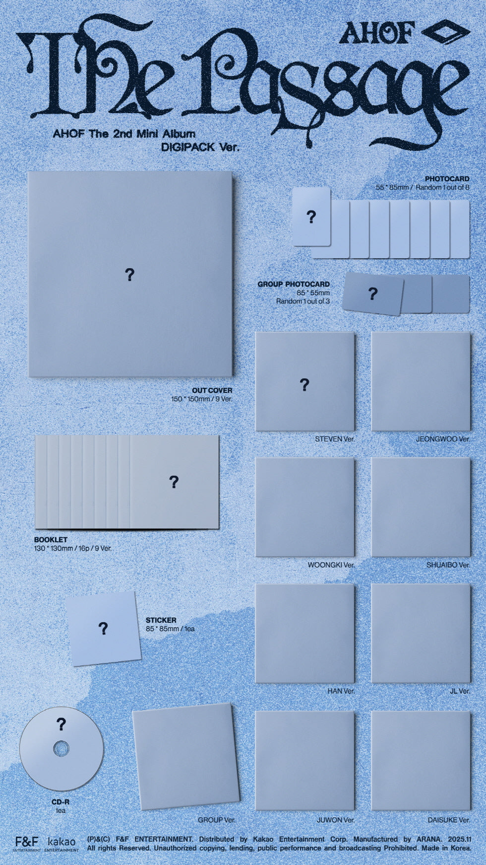 (PRE-ORDER 2025-11-05) AHOF - 2nd Mini Album [The Passage] Digipack Version (9 Versions) Random 1ea