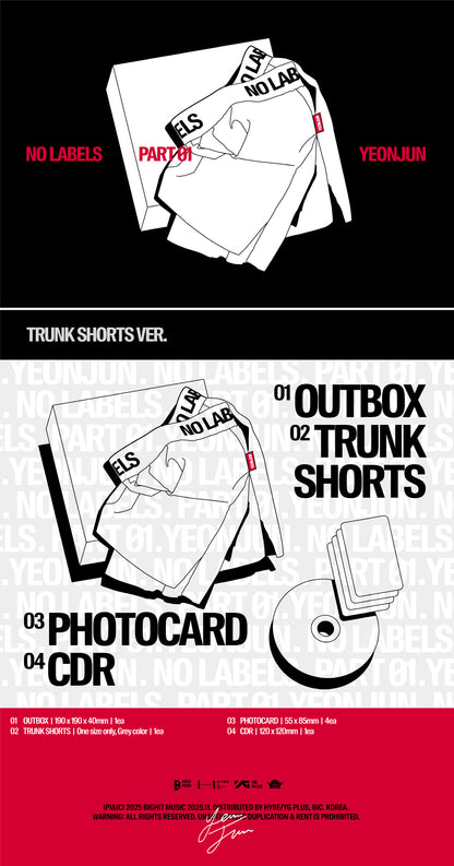 (PRE-ORDER 2025-11-07) YEONJUN (TXT) - [NO LABELS: PART 01] Trunk Shorts Version