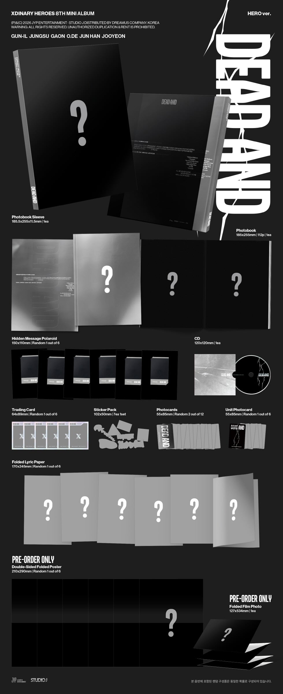 (PRE-ORDER 2026-04-17) Xdinary Heroes - 8th Mini Album [DEAD AND] Photobook Version (2 Versions) Set (POB Included - Pre-order only)