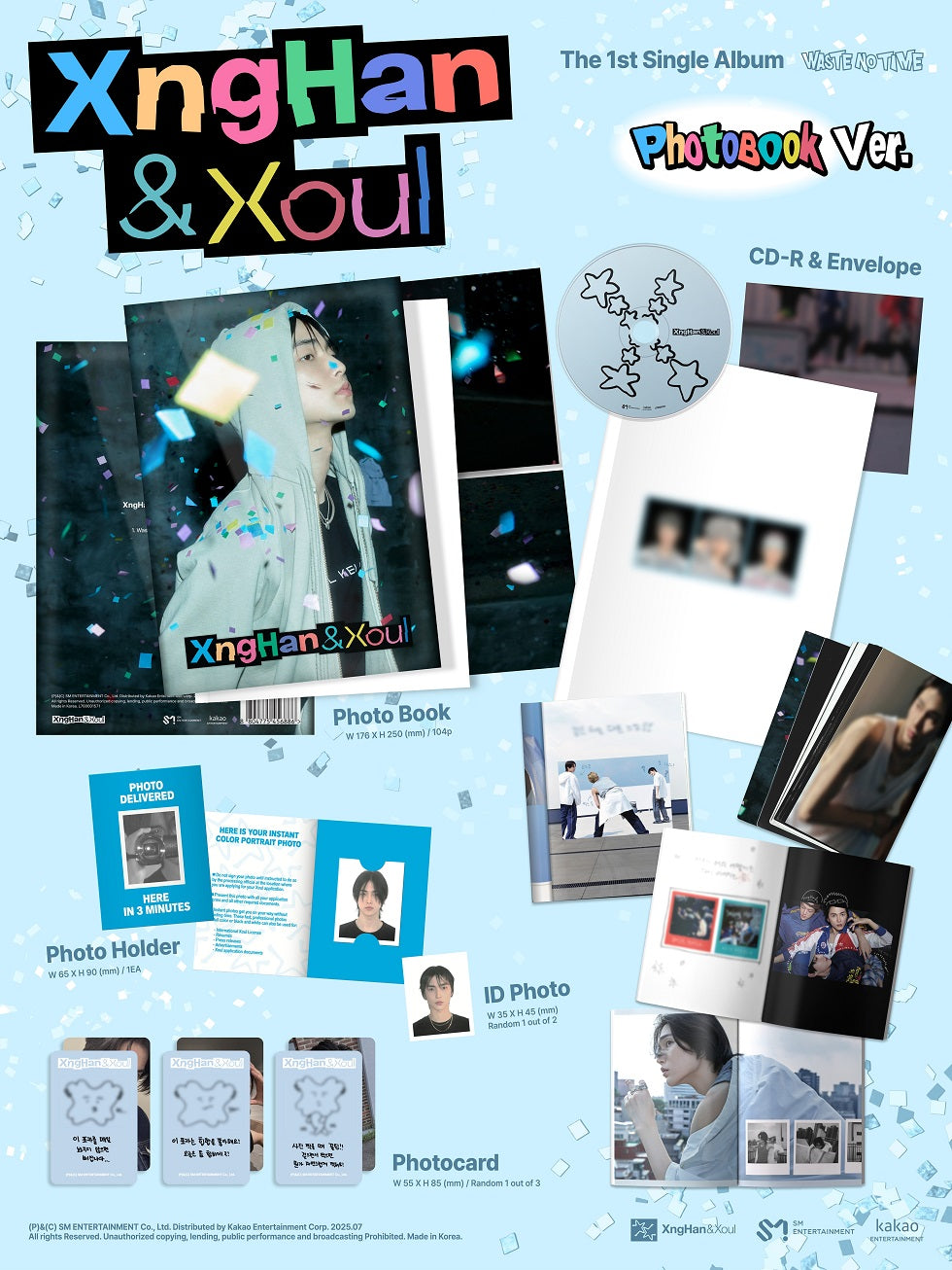 XngHan&Xoul - 1st Single Album [Waste No Time] Photobook Version.
