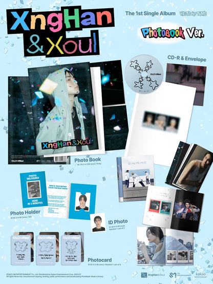 XngHan&Xoul - 1st Single Album [Waste No Time] Photobook Version.