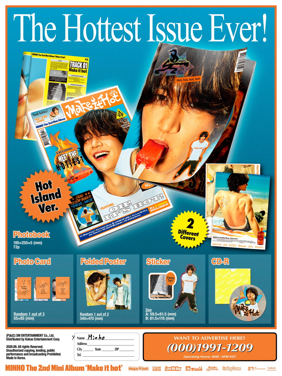 (PRE-ORDER 2026-09-08) Minho (SHINee) - 2nd Mini Album [Make it hot] Standard Version (2 Versions) Set