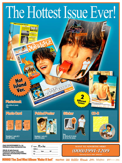 (PRE-ORDER 2026-09-08) Minho (SHINee) - 2nd Mini Album [Make it hot] Standard Version (2 Versions) Set