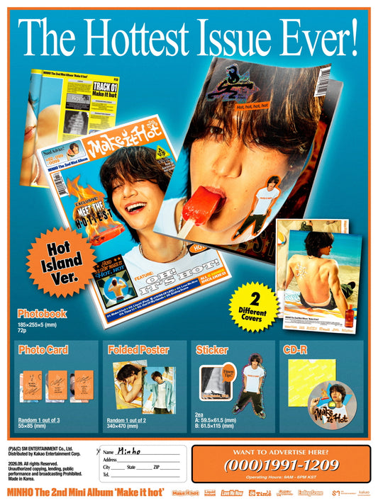 (PRE-ORDER 2026-09-08) Minho (SHINee) - 2nd Mini Album [Make it hot] Standard Version (2 Versions) Set