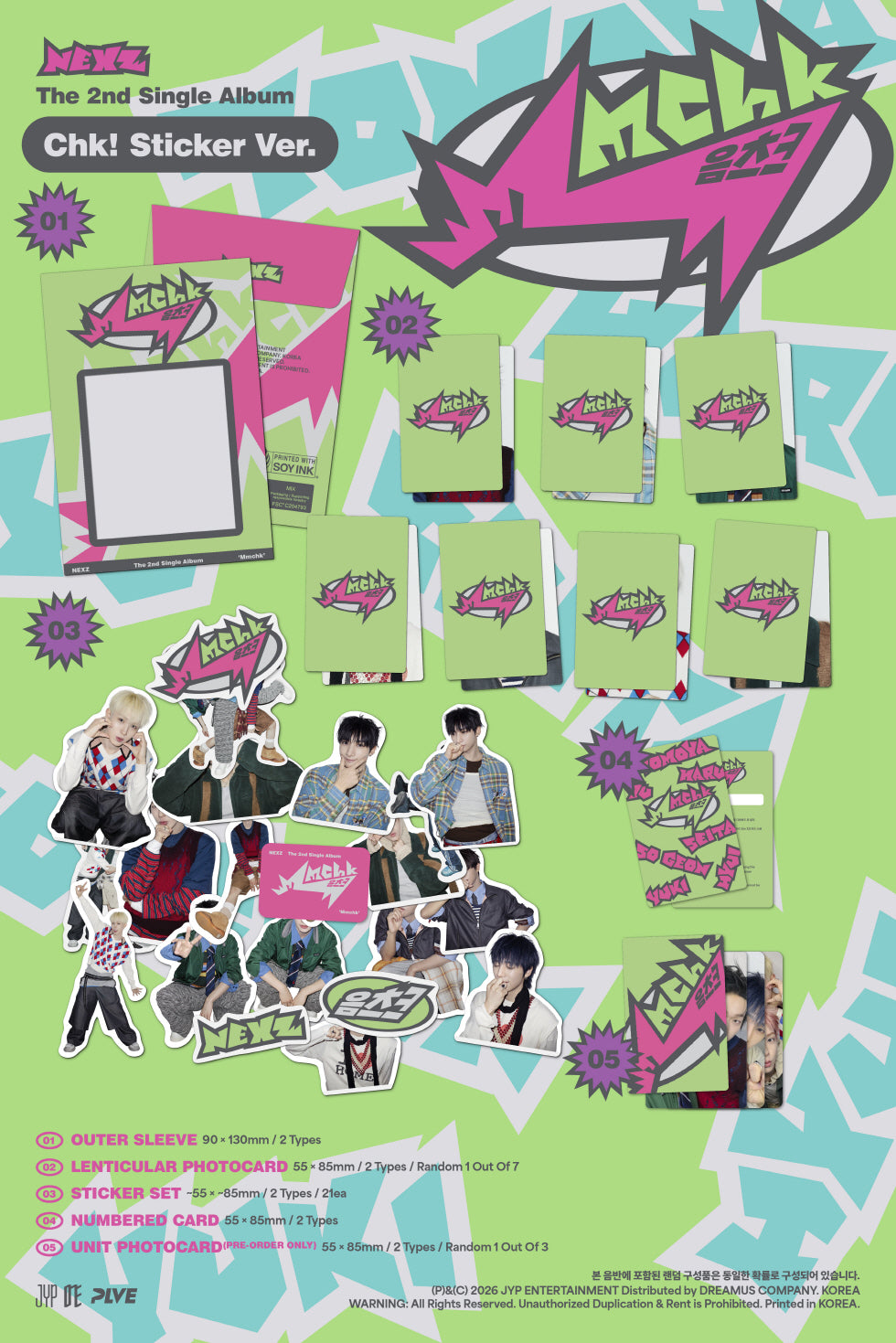 NEXZ - 2rd Single Album [Mmchk 음츠크] Sticker Version (2 Versions)