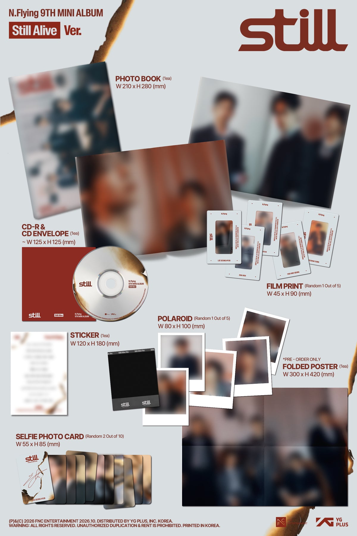 (PRE-ORDER 2026-10-08) N.Flying 엔플라잉 - 9th Mini Album [Still] Photobook Version (2 Versions) Random 1ea