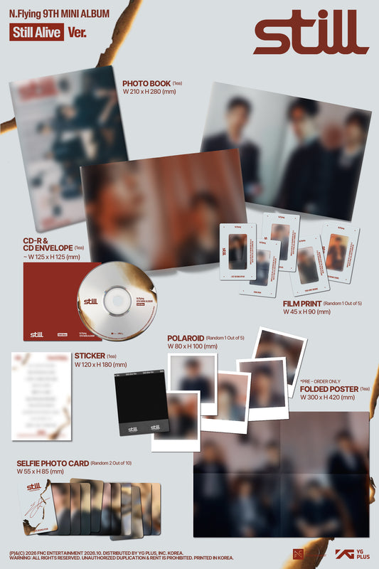 (PRE-ORDER 2026-10-08) N.Flying 엔플라잉 - 9th Mini Album [Still] Photobook Version (2 Versions) Random 1ea