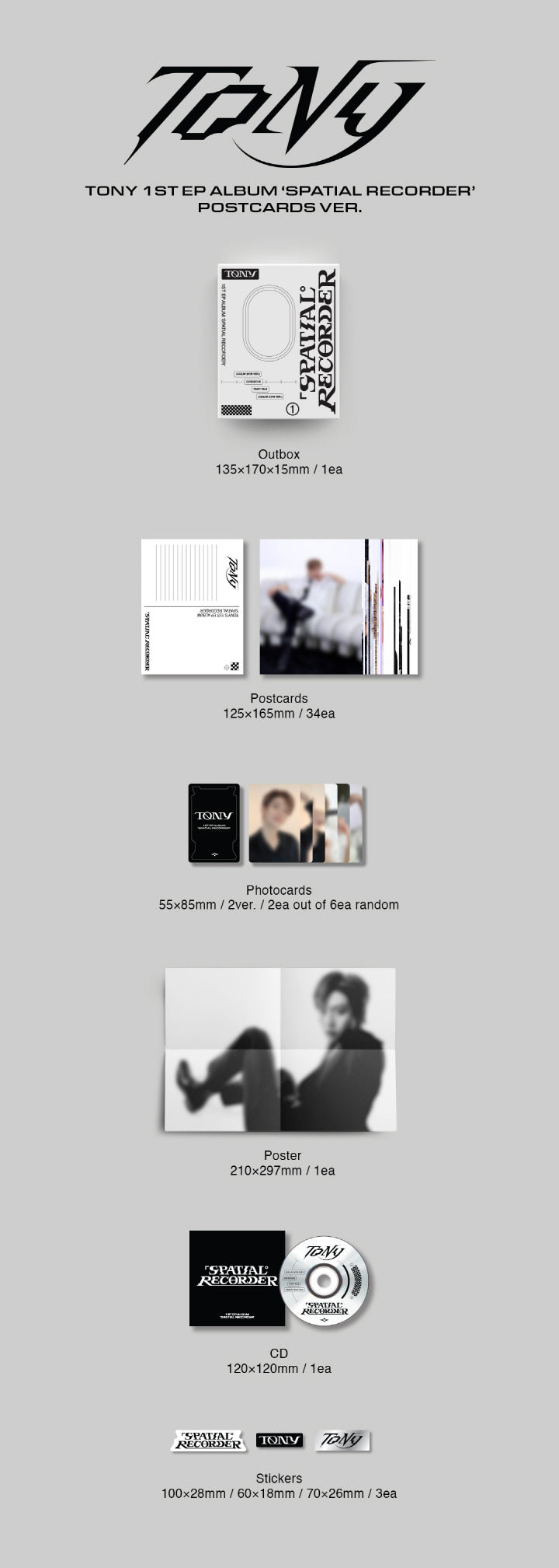 Tony (Tony Yu Produce 101) 1st EP Album Spatial Recorder (2 Version)