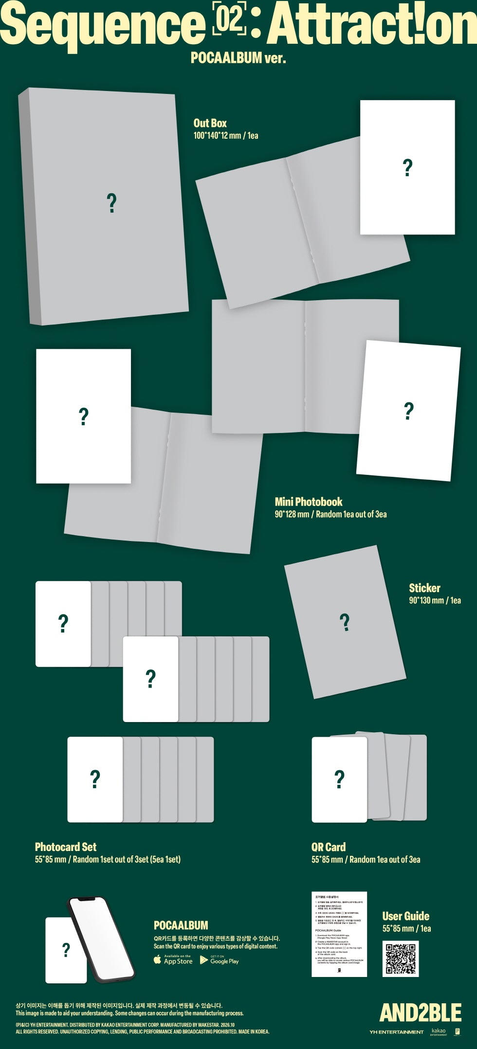 (PRE-ORDER 2026-10-28) AND2BLE (앤더블) - 2nd Mini Album [Sequence 02: Attraction] POCAALBUM Version