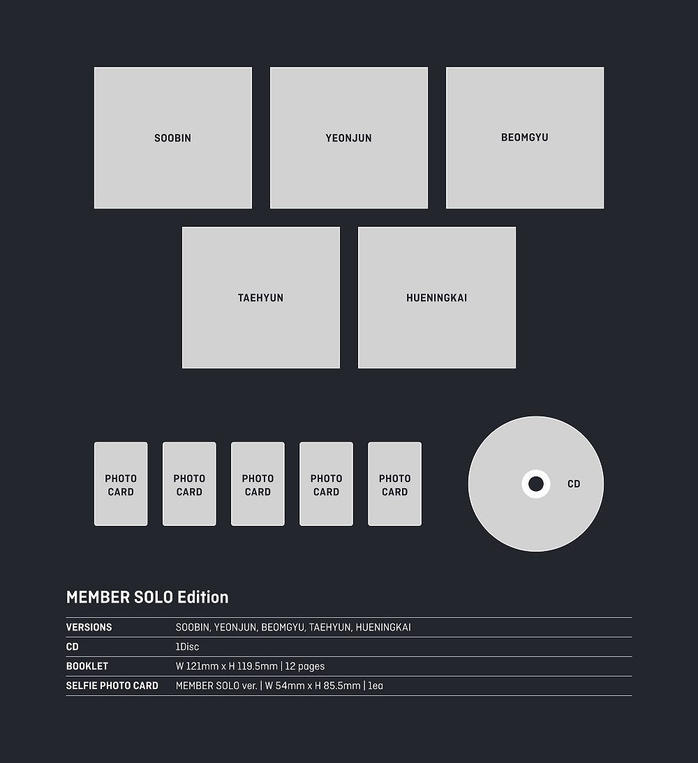 TOMORROW X TOGETHER TXT Japan 4th Single Album 誓い Chikai Member Solo (5 Versions).