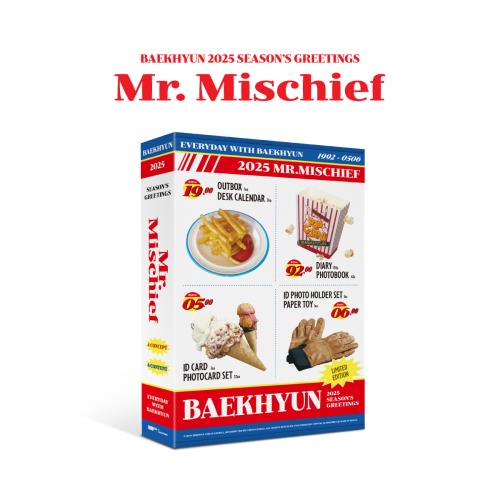 Baekhyun (EXO) - 2025 Season's Greetings_ Mr. Mischief (POB - 1 Photocard with K-Towns Season's Greetings Event).
