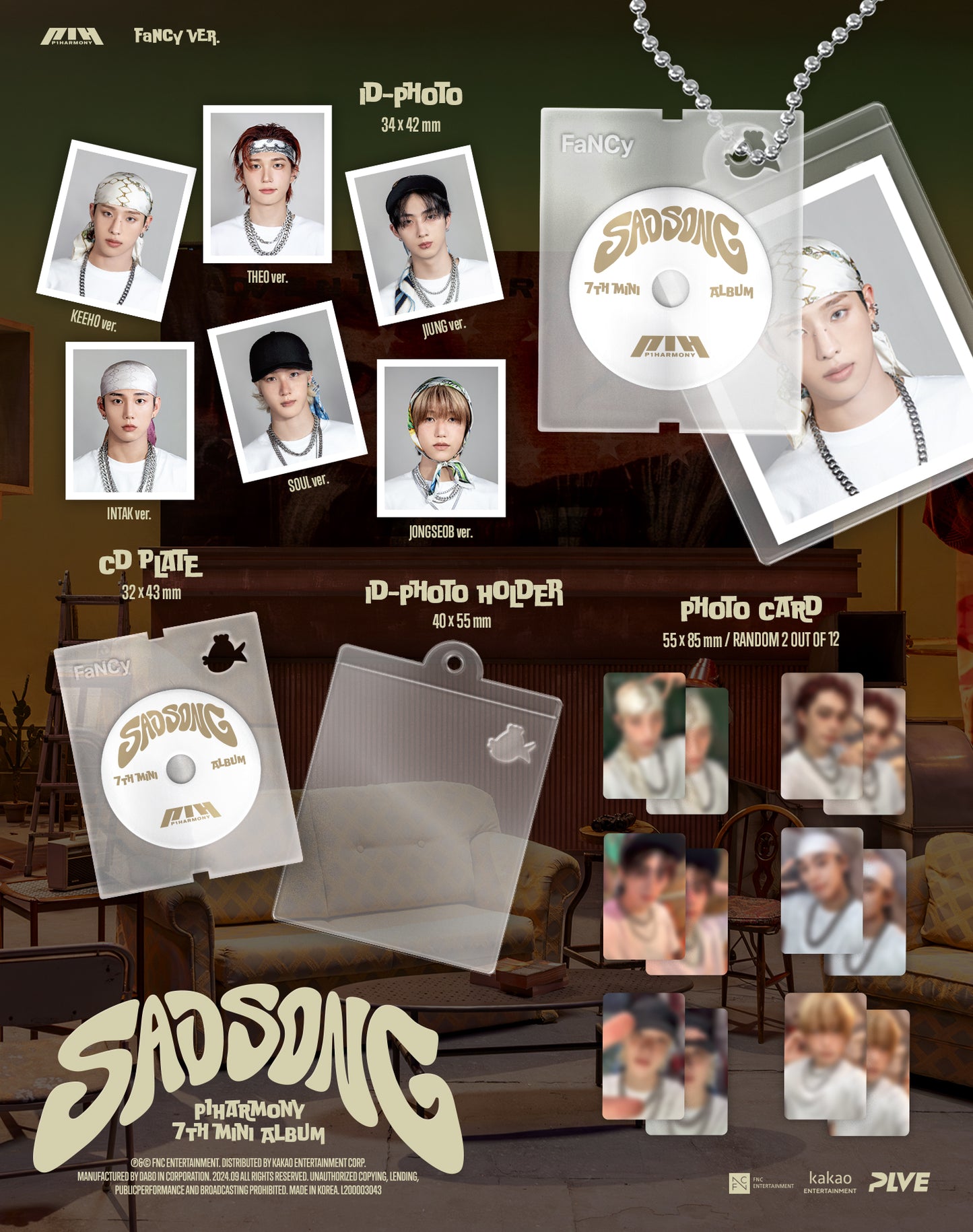 P1Harmony - 7th Mini Alum Sad Song PLVE Version (6 Versions) Random 1ea.