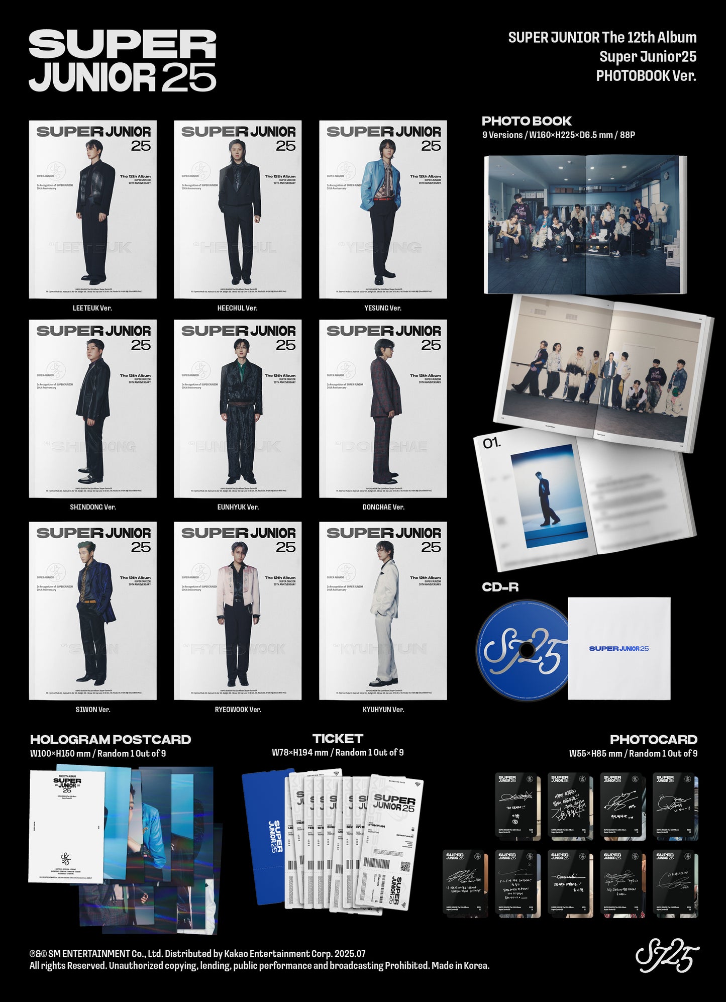 Super Junior - 12th Album [Super Junior25] Photobook Version (9 Versions)