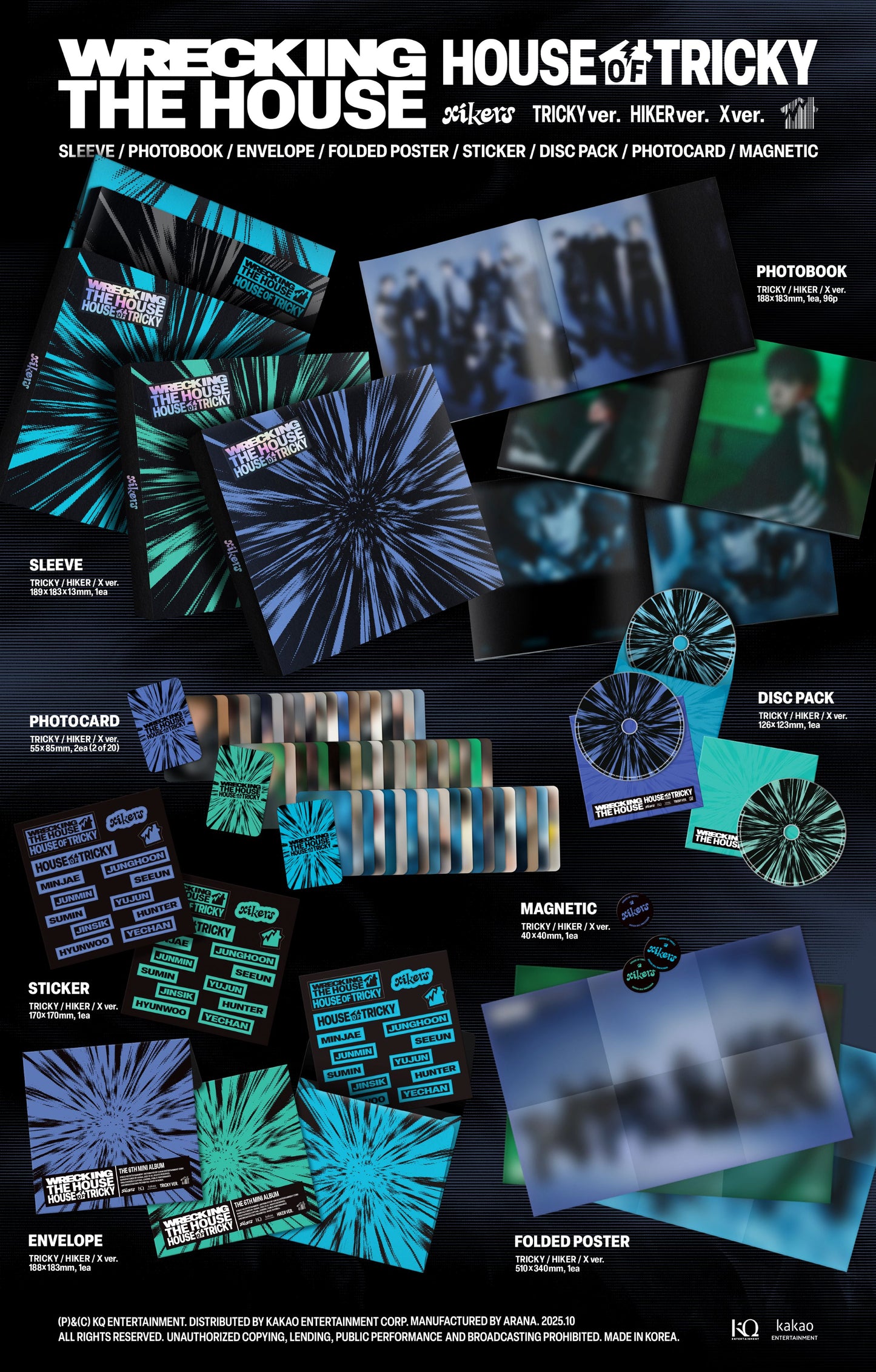 Xikers - 6th Mini Album [HOUSE OF TRICKY : WRECKING THE HOUSE] (3 Versions).