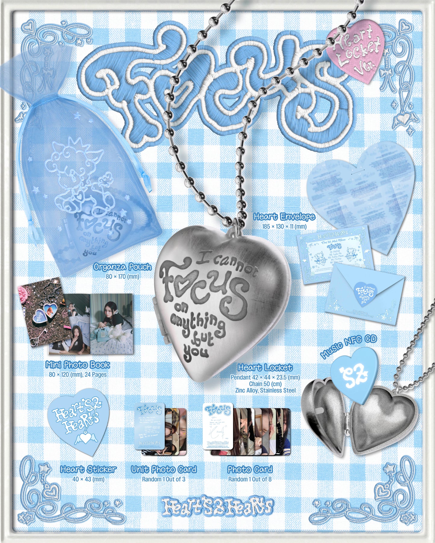 Hearts2Hearts - 1st Mini Album [FOCUS] Heart Locket Version (Smart Album).