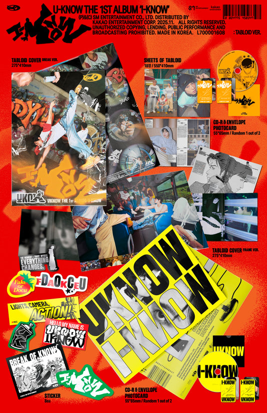 U-KNOW (TVXQ Yuno Yunho) - 1st Album [I-KNOW] Tabloid Version (2 Versions).