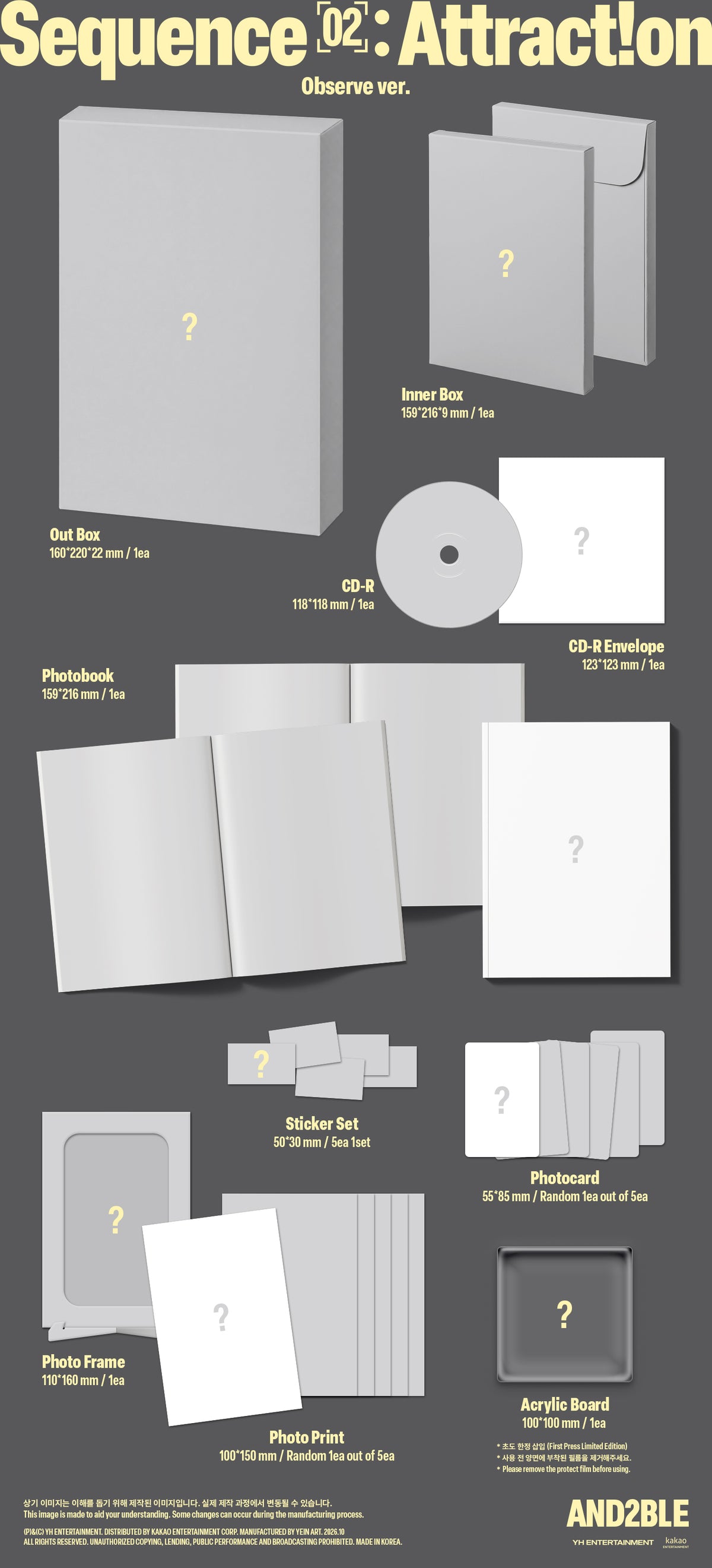 (PRE-ORDER 2026-10-28) AND2BLE (앤더블) - 2nd Mini Album [Sequence 02: Attraction] (3 Versions) Random 1ea (POB Included - pre-order only)