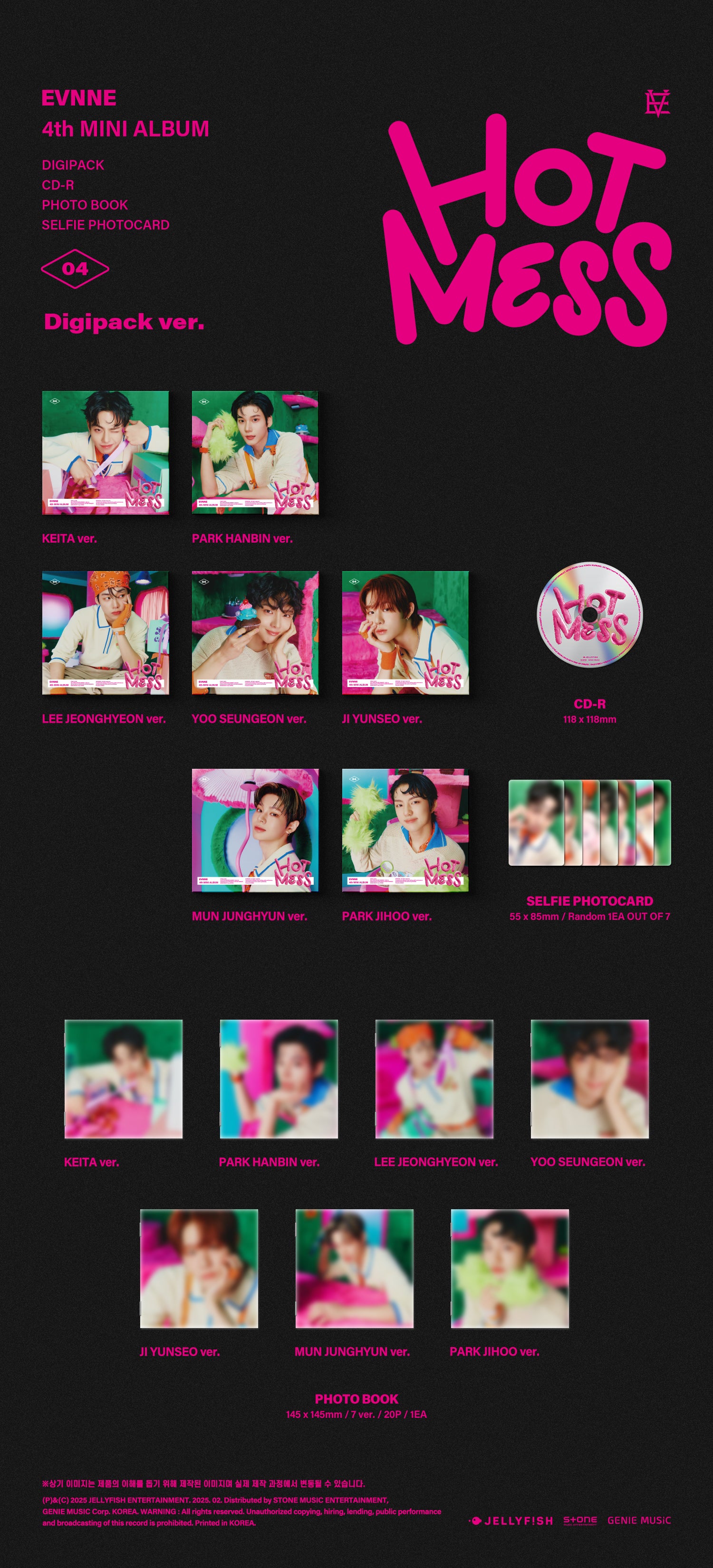 EVNNE - 4th Mini Album HOT MESS Digipack Version (7 Versions