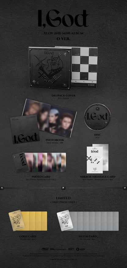 (PRE-ORDER 2026-05-28) XLOV - 2nd Mini Album [I,God] (4 Versions) Set