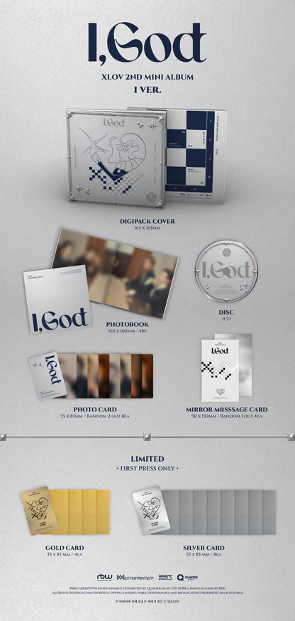 (PRE-ORDER 2026-05-28) XLOV - 2nd Mini Album [I,God] (4 Versions) Set