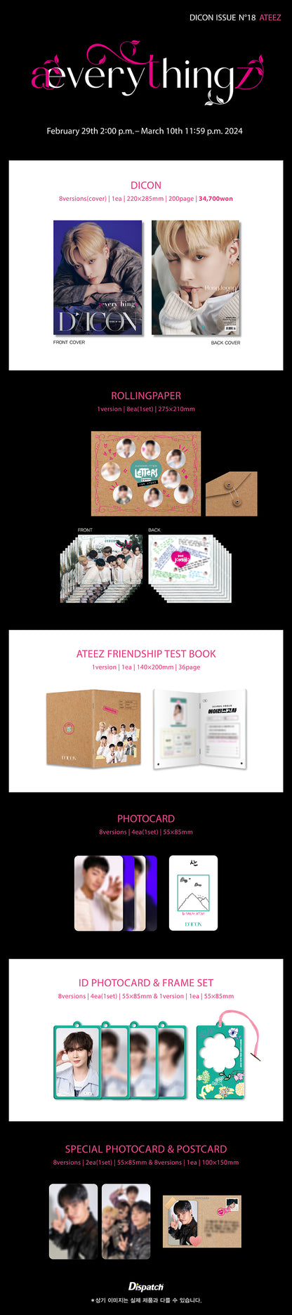 DICON VOLUME N°18 ATEEZ : æverythingz (8 Versions)(Magazine)(Limited Quantity).