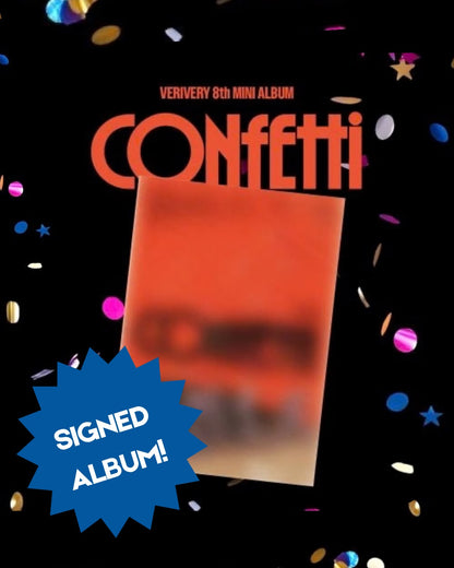 (PRE-ORDER 2026-09-07) VERIVERY 베리베리 - 8th Mini Album [CONFETTI] Photobook Version [K-Towns Exclusive Signed Album + Official Photocard Set]