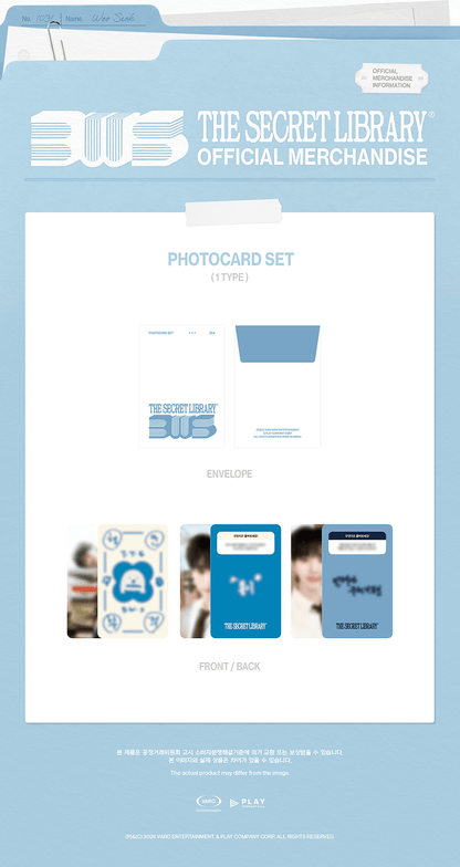 (PRE-ORDER 2026-09-04) BYEON WOO SEOK - [2026 BWS Asia Fanmeeting Tour <The Secret Library> in Seoul MD] Photocard Set