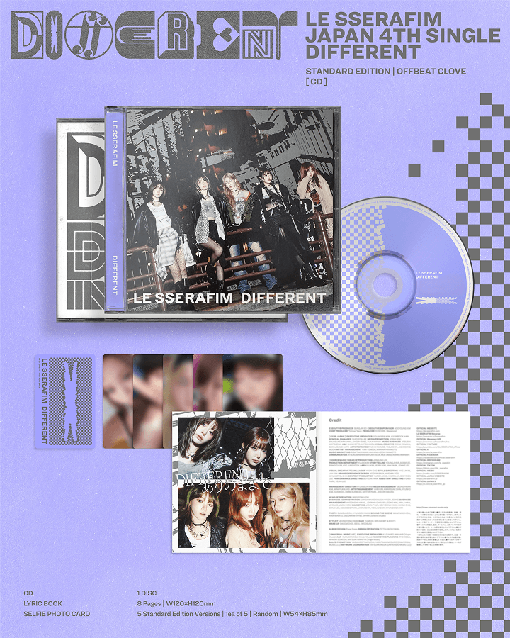 (PRE-ORDER 2025-07-17) LE SSERAFIM - Japan 4th Single Album [DIFFERENT] (3 Versions)