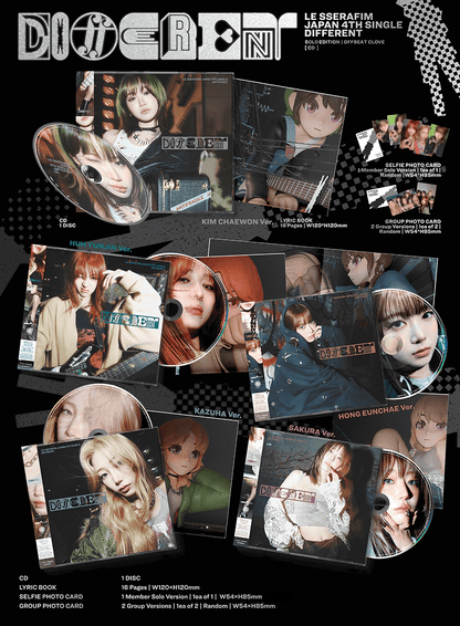 LE SSERAFIM - Japan 4th Single Album [DIFFERENT] Solo Jacket Version (5 Versions)