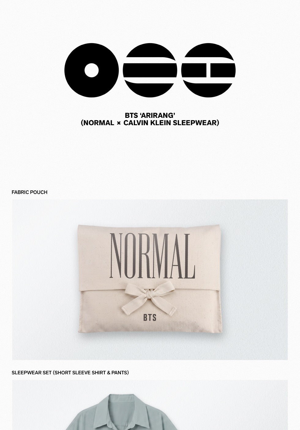 (PRE-ORDER 2026-10-23) BTS - 5th Album [ARIRANG 아리랑] NORMAL X CALVIN KLEIN SLEEPWARE
