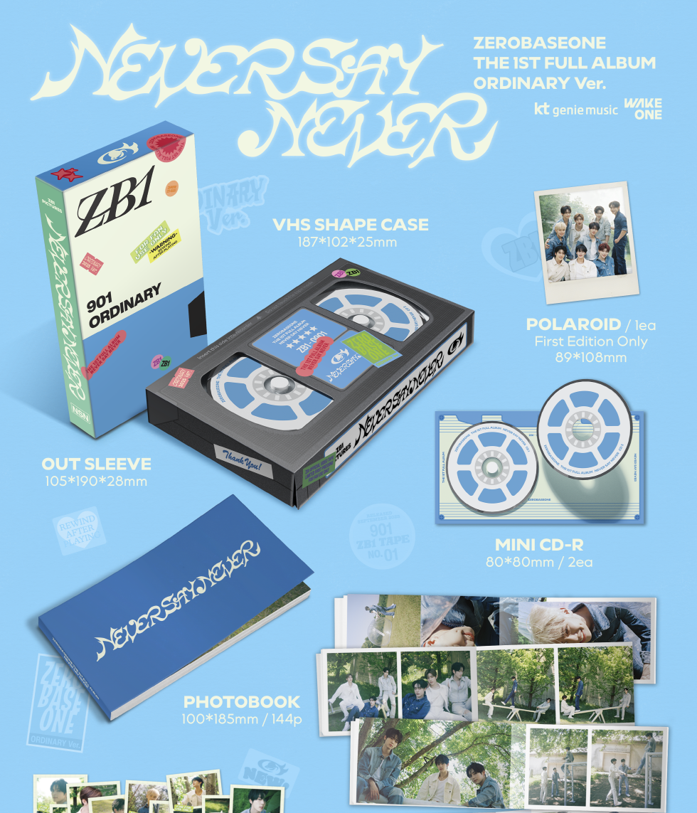 (PRE-ORDER 2025-09-02) ZEROBASEONE - 1st Full Album [NEVER SAY NEVER] Photobook Version (2 Versions) Random 1ea (POB - Photocard 1ea Included - Pre-order only)