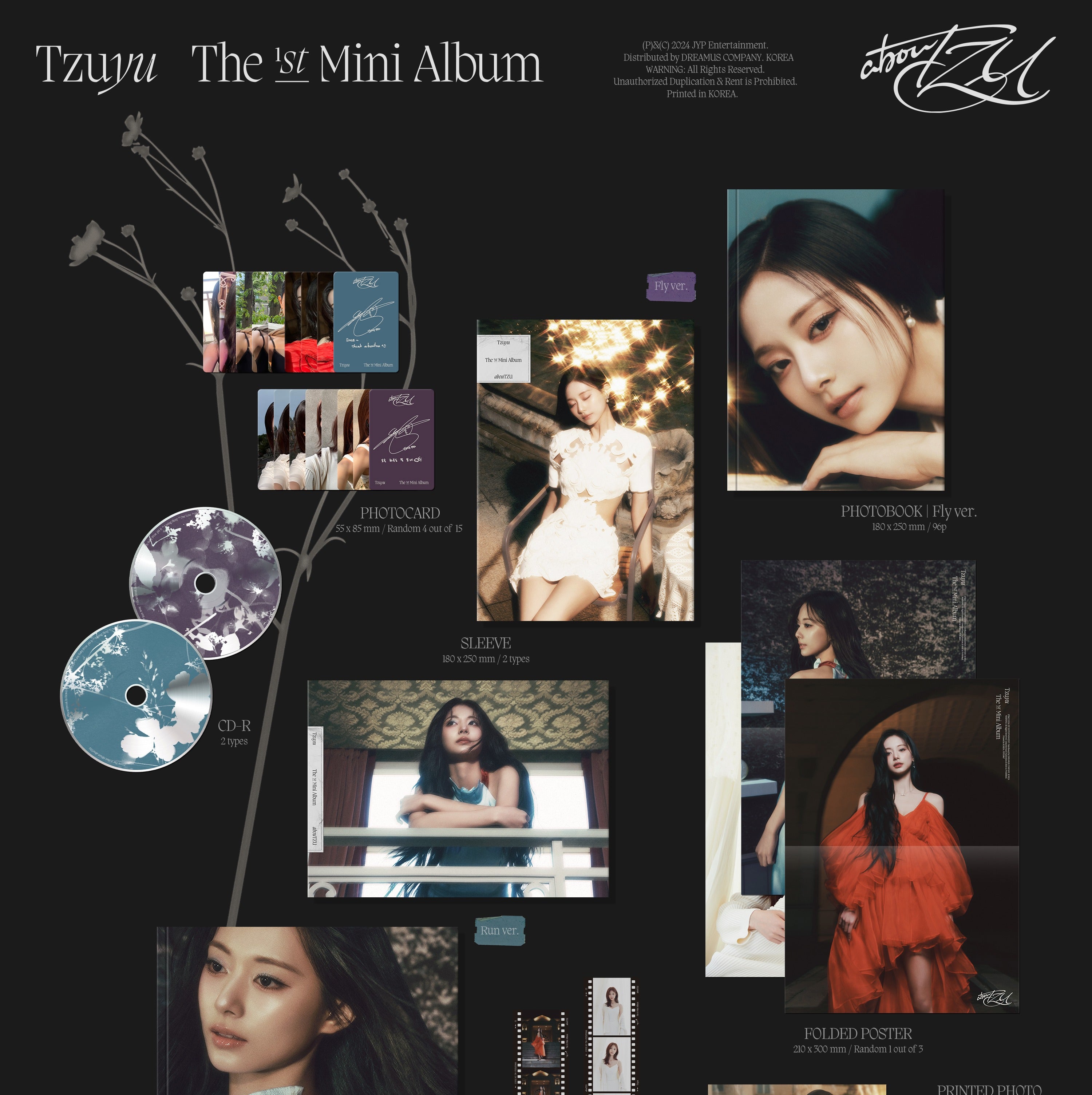 Tzuyu (Twice) 1st Mini Album abouTZU (2 Versions) Random 1ea