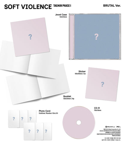 (PRE-ORDER 2026-08-31) TAEMIN (SHINee) - [PHASE I : Soft Violence] JEWEL Version (2 Versions) Random 1ea