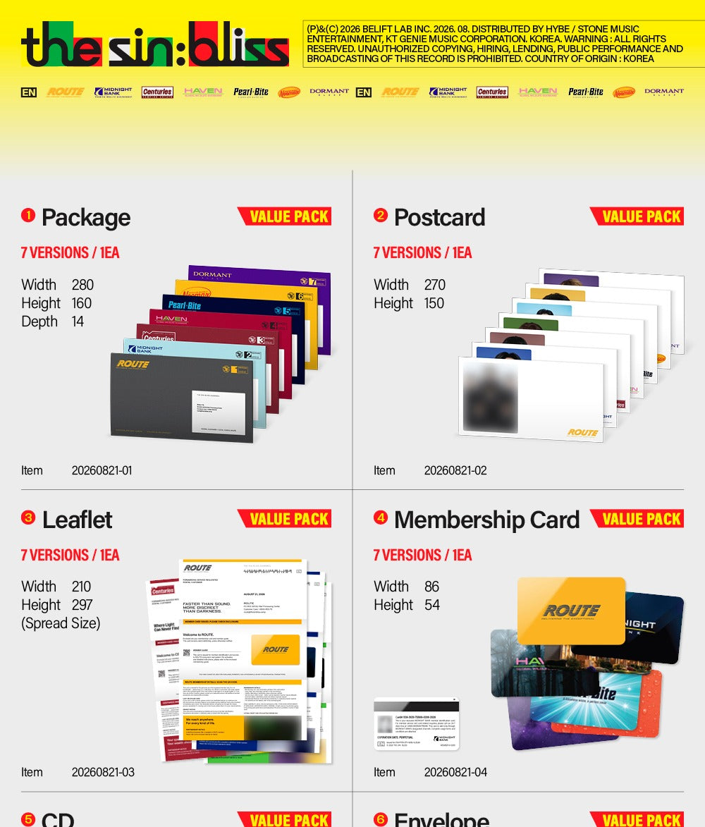 (PRE-ORDER 2026-08-21) ENHYPEN - 8th Mini Album [the sin : bliss] ENGENE Version (7 Versions) Set (POB Included - pre-order only)