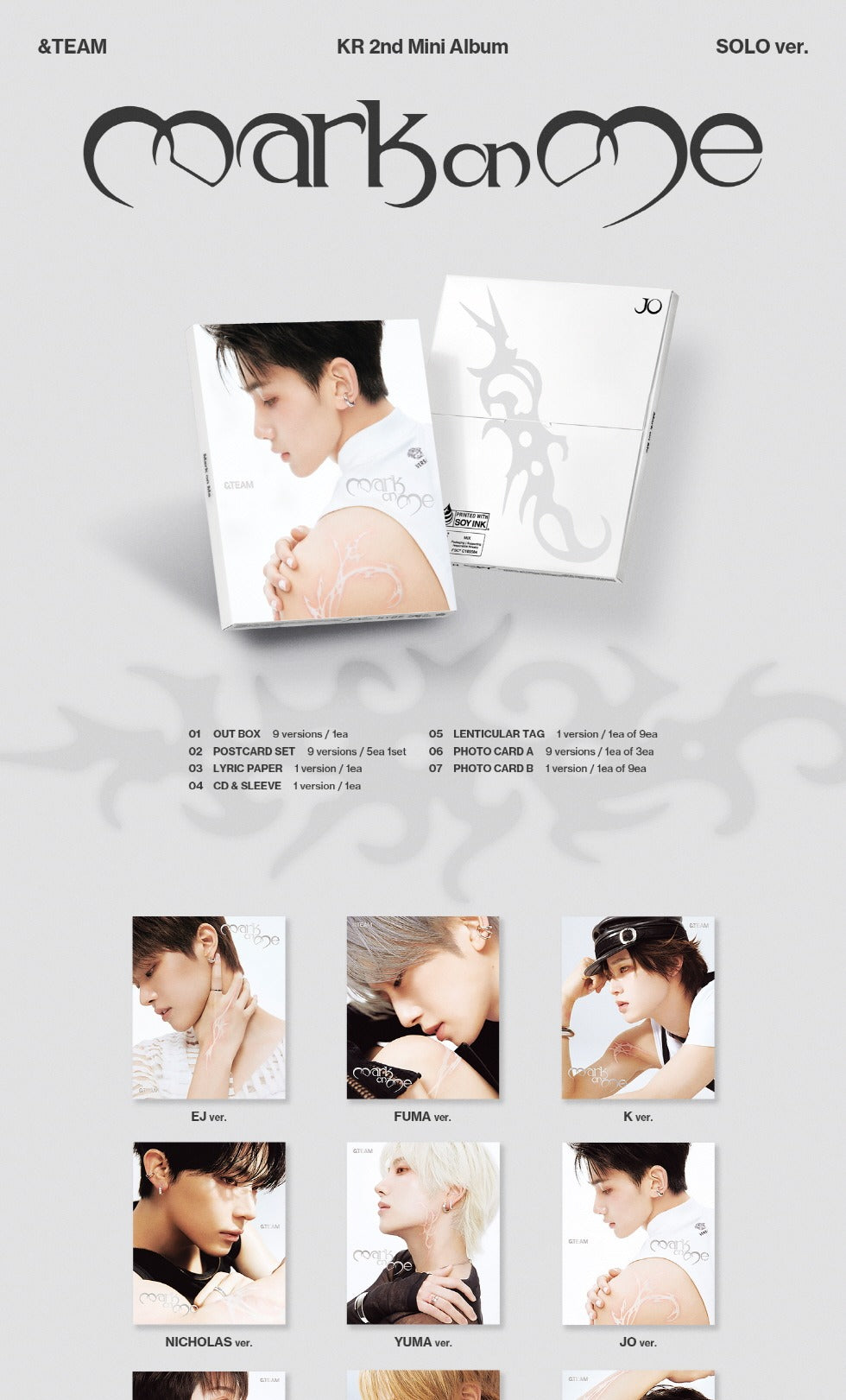 &TEAM - Korea 2nd Mini Album [Mark on Me] SOLO Version (9 Versions)