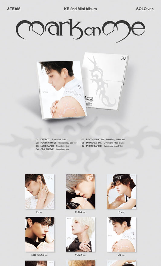 &TEAM - Korea 2nd Mini Album [Mark on Me] SOLO Version (9 Versions)